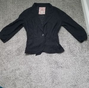 Black Crochet Lace Blazer